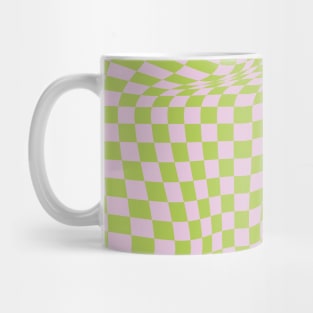 Checkerboard Pattern - Green Pink Mug